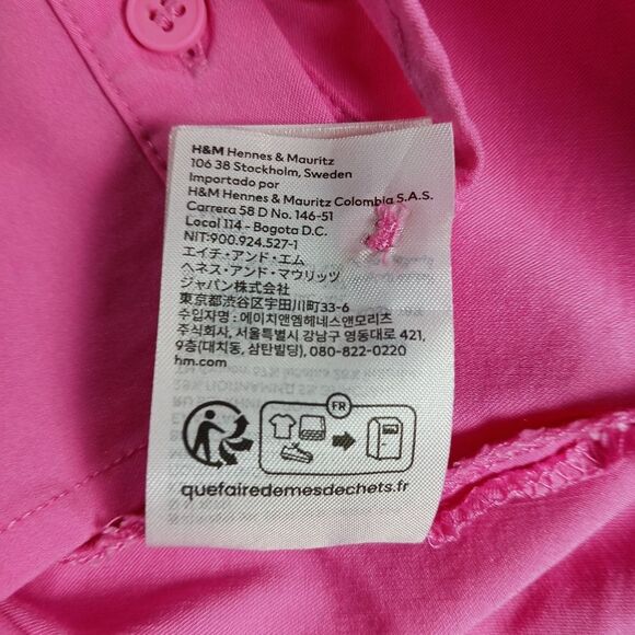 H&M Divide Pink BodyCon Shirt Dress Barbiecore, Feminine. Woman's Small......... - Picture 6 of 11